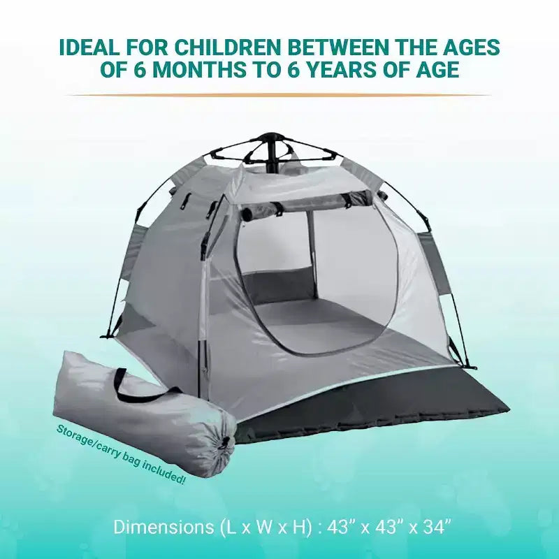Lightweight Portable Tent-Peapod Camp Playard - Midnight: Carrying Bag, Folds for Easy Transport and Storage, Metal Frame