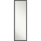 Eva Thin Framed Full Length on the Door Mirror Black/Silver - Amanti Art: Polystyrene Frame, No Assembly Required