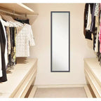 Thin Framed Full Length on the Door Mirror Black/Silver -: Polystyrene Frame, No Assembly Required