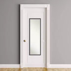 Thin Framed Full Length on the Door Mirror Black/Silver -: Polystyrene Frame, No Assembly Required