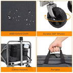 29.3'' W Black Garden Cart Portable Collapsible Utility Wagon