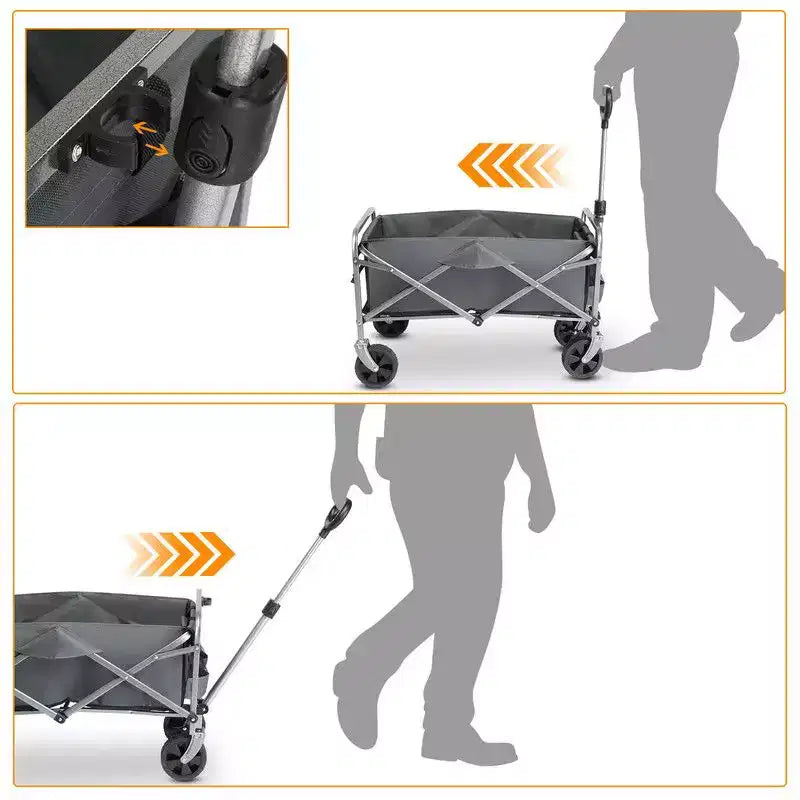 29.3'' W Black Garden Cart Portable Collapsible Utility Wagon