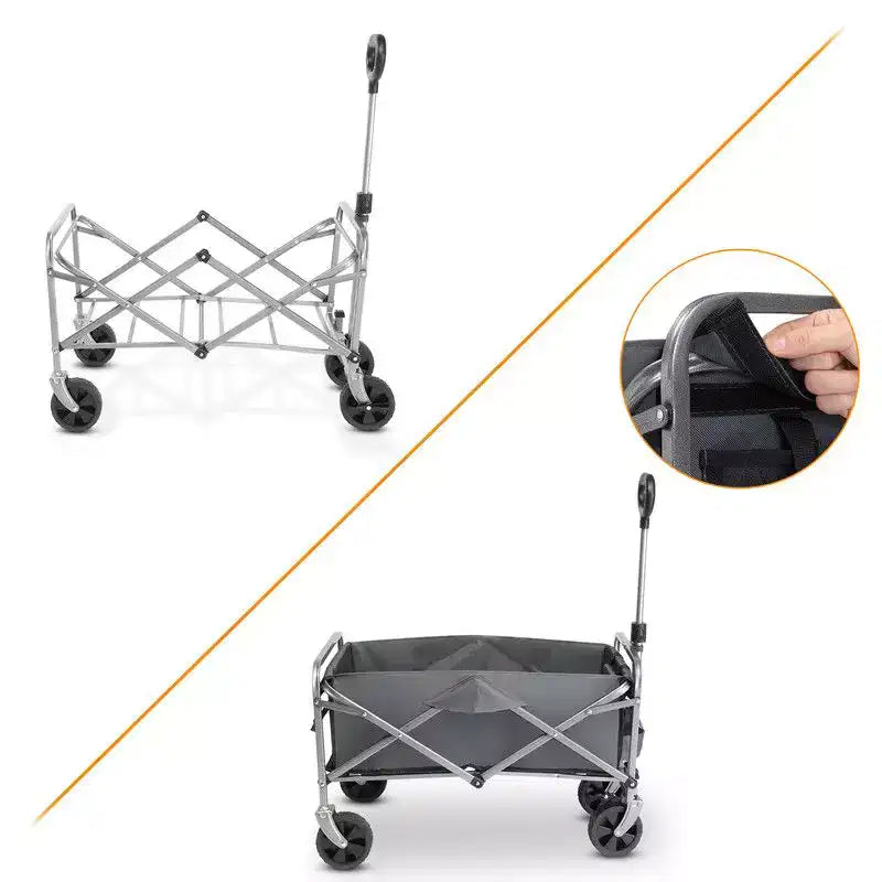 29.3'' W Black Garden Cart Portable Collapsible Utility Wagon