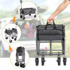 29.3'' W Black Garden Cart Portable Collapsible Utility Wagon
