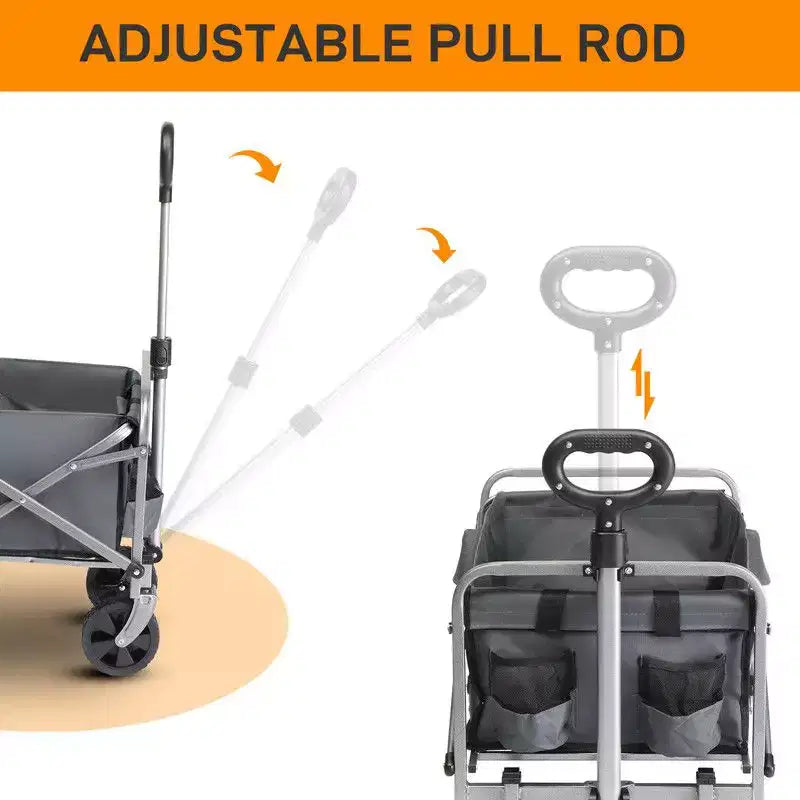 29.3'' W Black Garden Cart Portable Collapsible Utility Wagon