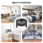 Modern Chenille Accent Chair - Mid-Century Upholstered, Cozy Round Armrest, Open Back, Round Corner Side Sitting Lounge, for Bedroom Office Cafe