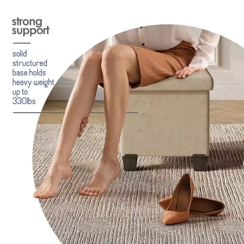 Storage Ottoman for Bedroom End of Bed, Velvet Storage Bench, Large Storage Ottoman Bench, Entryway Bench with Storage