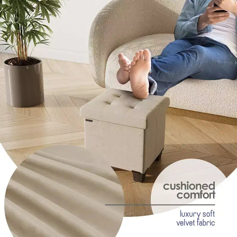 Storage Ottoman for Bedroom End of Bed, Velvet Storage Bench, Large Storage Ottoman Bench, Entryway Bench with Storage