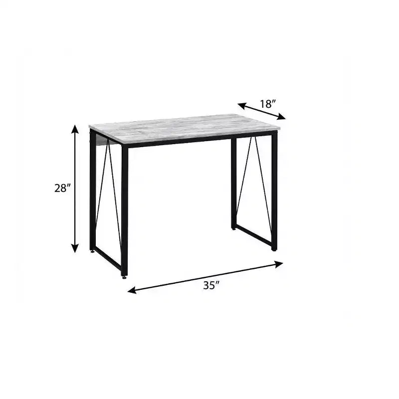 35 Antiqued White and Black Writing Desk