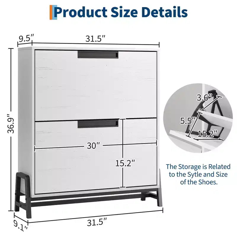 Shoe Storage Cabinet with Flip Drawers,Entryway Shoe Organizer with Drawer,Freestanding Hidden Narrow Shoe Rack Cabinet for Entryway,Hallway