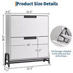 Shoe Storage Cabinet with Flip Drawers,Entryway Shoe Organizer with Drawer,Freestanding Hidden Narrow Shoe Rack Cabinet for Entryway,Hallway