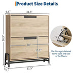 Shoe Storage Cabinet with Flip Drawers,Entryway Shoe Organizer with Drawer,Freestanding Hidden Narrow Shoe Rack Cabinet for Entryway,Hallway