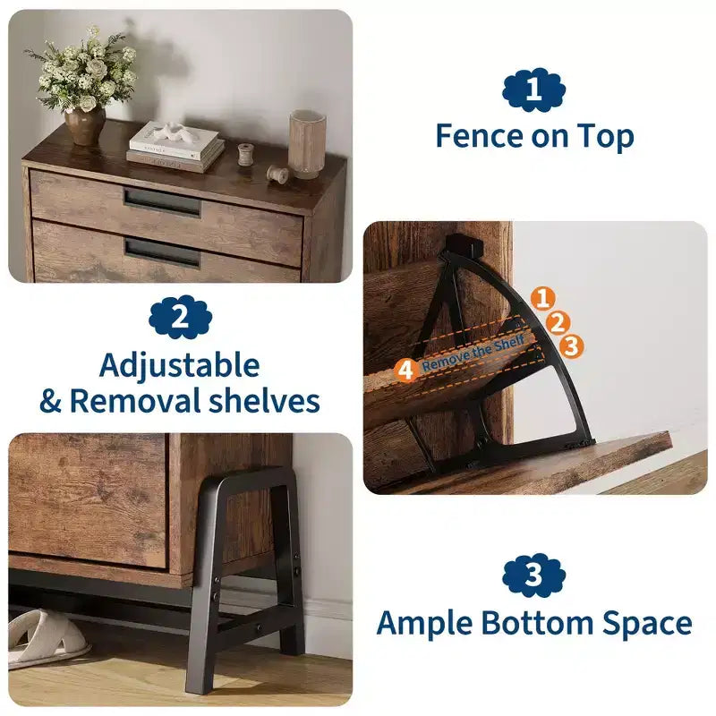 Shoe Storage Cabinet with Flip Drawers,Entryway Shoe Organizer with Drawer,Freestanding Hidden Narrow Shoe Rack Cabinet for Entryway,Hallway