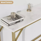 39.4 Modern Console Table with Built-in Charging Station, Slim Top & Metal Legs, Entryway, Hallway & Behind Sofa Table for Living Room, Apartment