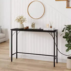 39.4 Modern Console Table with Built-in Charging Station, Slim Top & Metal Legs, Entryway, Hallway & Behind Sofa Table for Living Room, Apartment