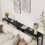 39.4 Modern Console Table with Built-in Charging Station, Slim Top & Metal Legs, Entryway, Hallway & Behind Sofa Table for Living Room, Apartment