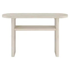 Elegant Minimalist Console Table with Rounded Edges and Sturdy Shelf Design for Living Room Gray Wash