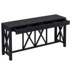 Modern Crisscross Console Table with 4 Spacious Drawers