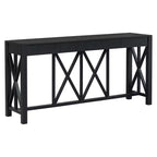 Modern Crisscross Console Table with 4 Spacious Drawers
