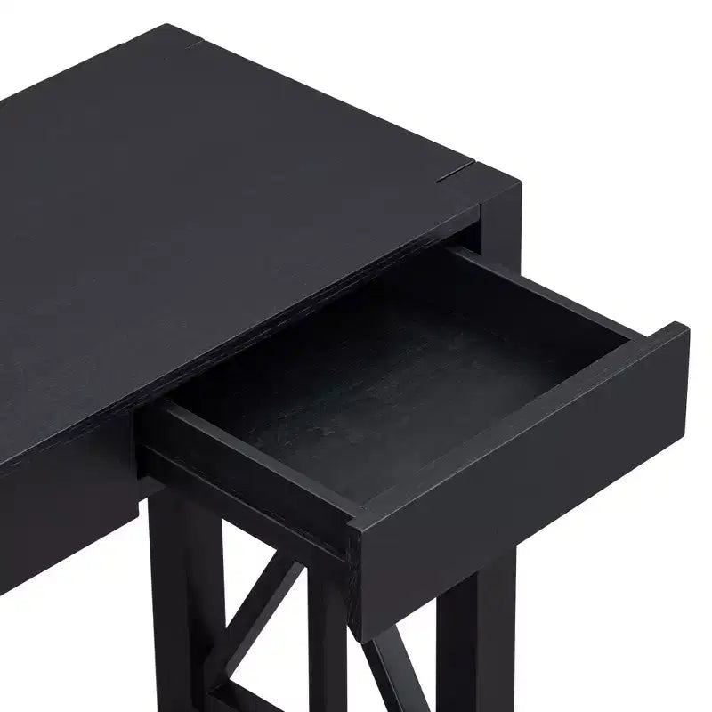 Modern Crisscross Console Table with 4 Spacious Drawers