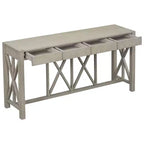 Modern Crisscross Console Table with 4 Spacious Drawers
