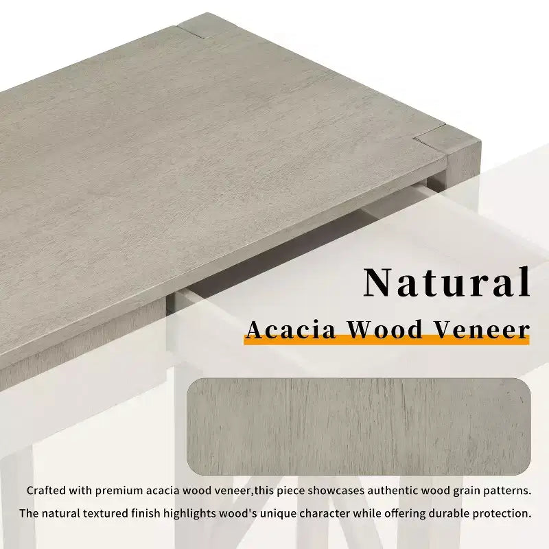Modern Crisscross Console Table with 4 Spacious Drawers