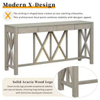 Modern Crisscross Console Table with 4 Spacious Drawers
