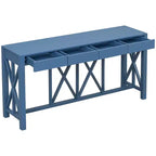 Modern Crisscross Console Table with 4 Spacious Drawers