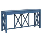 Modern Crisscross Console Table with 4 Spacious Drawers