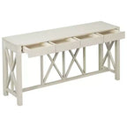 Modern Crisscross Console Table with 4 Spacious Drawers