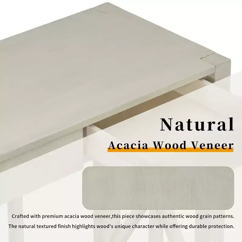 Modern Crisscross Console Table with 4 Spacious Drawers