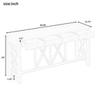Modern Crisscross Console Table with 4 Spacious Drawers