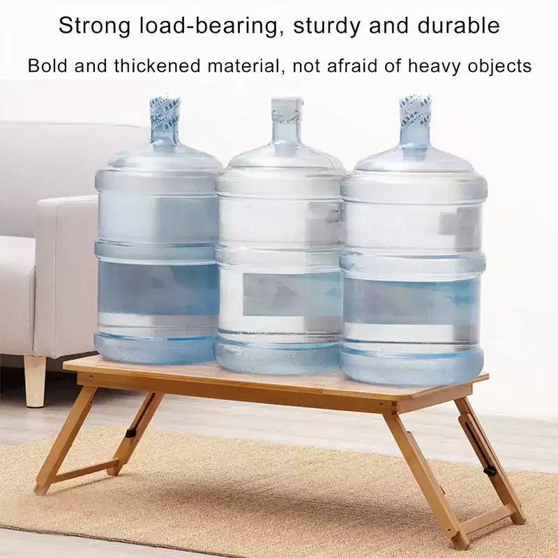 Laptop Desk for Bed, Bamboo Lap Desk, Adjustable Height Angle, Foldable Tray for Sofa Couch Floor for Working Drawing Reading Eating