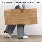 Laptop Desk for Bed, Bamboo Lap Desk, Adjustable Height Angle, Foldable Tray for Sofa Couch Floor for Working Drawing Reading Eating