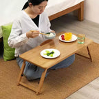 Laptop Desk for Bed, Bamboo Lap Desk, Adjustable Height Angle, Foldable Tray for Sofa Couch Floor for Working Drawing Reading Eating
