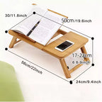 Laptop Desk for Bed, Bamboo Lap Desk, Adjustable Height Angle, Foldable Tray for Sofa Couch Floor for Working Drawing Reading Eating