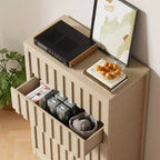 Tall Fluted 5-Drawer Dresser - Handleless Design with Deep Storage for Bedroom & Living Room