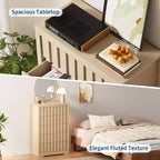 Tall Fluted 5-Drawer Dresser - Handleless Design with Deep Storage for Bedroom & Living Room