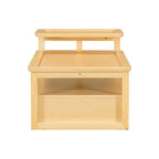 Modern Coffee Table with Storage Shelf, Double-layer Tabletops & Rattan Drawer for Living Room