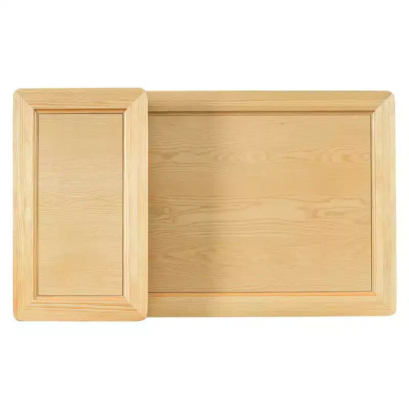 Modern Coffee Table with Storage Shelf, Double-layer Tabletops & Rattan Drawer for Living Room