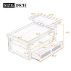 Modern Coffee Table with Storage Shelf, Double-layer Tabletops & Rattan Drawer for Living Room