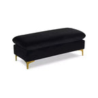 Meridian Furniture,Naomi Black Velvet Ottoman