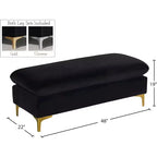 Black Velvet Ottoman