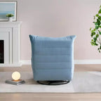61'' Modern Lounge Chair with Side Pocket, 220lbs Load Capacity, Velvet Lazy Chair Lake Blue