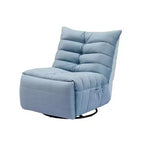61'' Modern Lounge Chair with Side Pocket, 220lbs Load Capacity, Velvet Lazy Chair Lake Blue