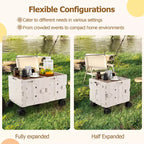 Large Foldable Utility Cart with 2-Tier Storage Crates 5 Rotate Wheels Metal Black/Pink/White