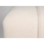 Contemporary Modern Ivory Boucle Upholstered Plush Bench