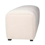 Contemporary Modern Ivory Boucle Upholstered Plush Bench