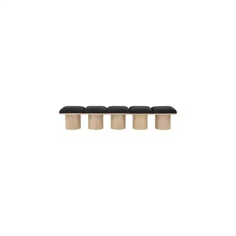 Black Boucle Fabric Bench