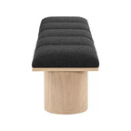 Black Boucle Fabric Bench